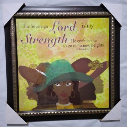 19.48 x19.48 Picture Plaque- The lord is my strength...
