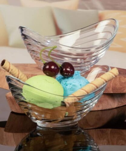 6 pc Pasabahce Glass Gondol Ice Cream Cup