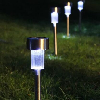 Solar Powered Stake Lights-Silver - Image 4