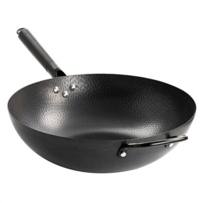 13-inch Gibson Home Hammered Carbón Steel Wok - Image 3