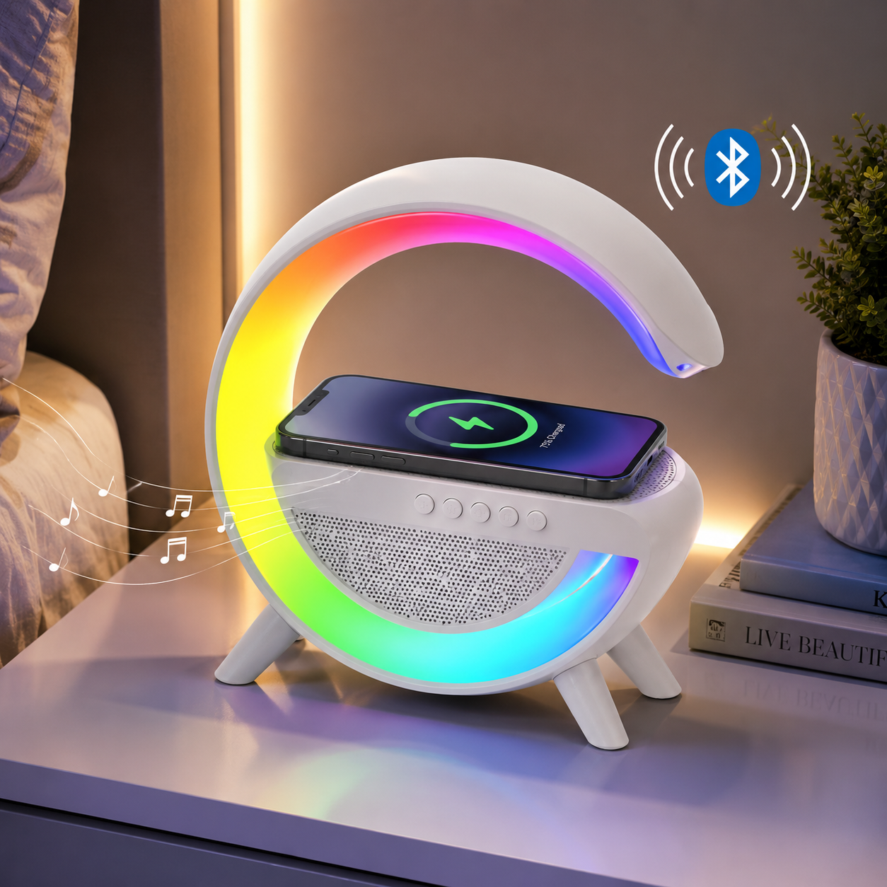 BT2301 LED Wireless Charging Bluetooth Speaker