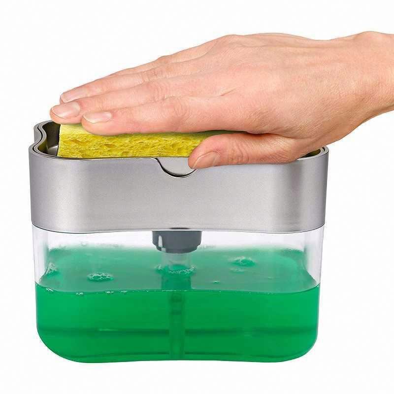 2-in-1 Soap Dispenser with Sponge Holder - Image 3