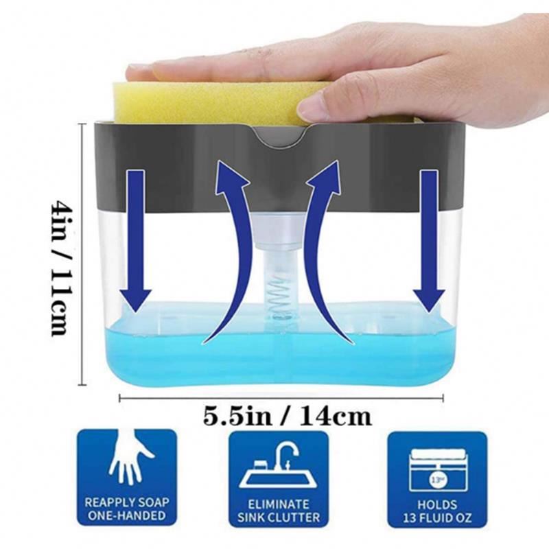 2-in-1 Soap Dispenser with Sponge Holder - Image 4