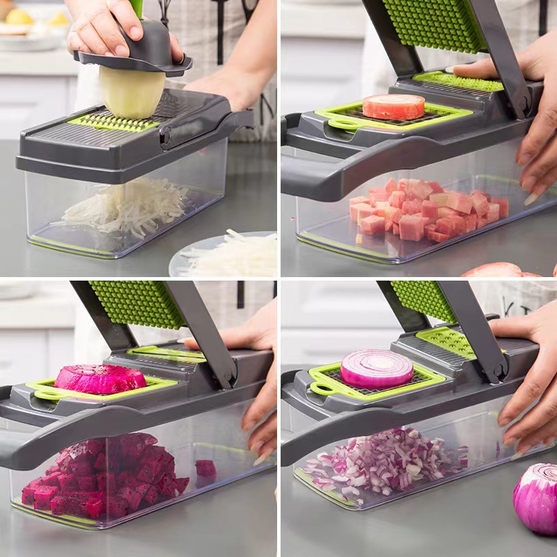 16-Piece Multifunctional Vegetable Slicer & Chopper - Image 4