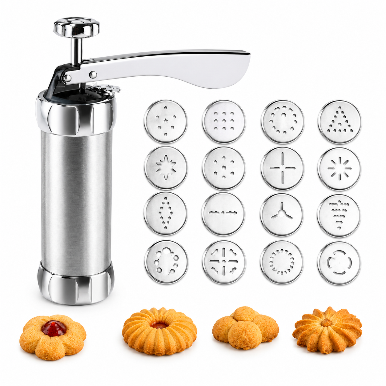 20-Piece Design Manual Biscuit and Cookie Press - Image 2