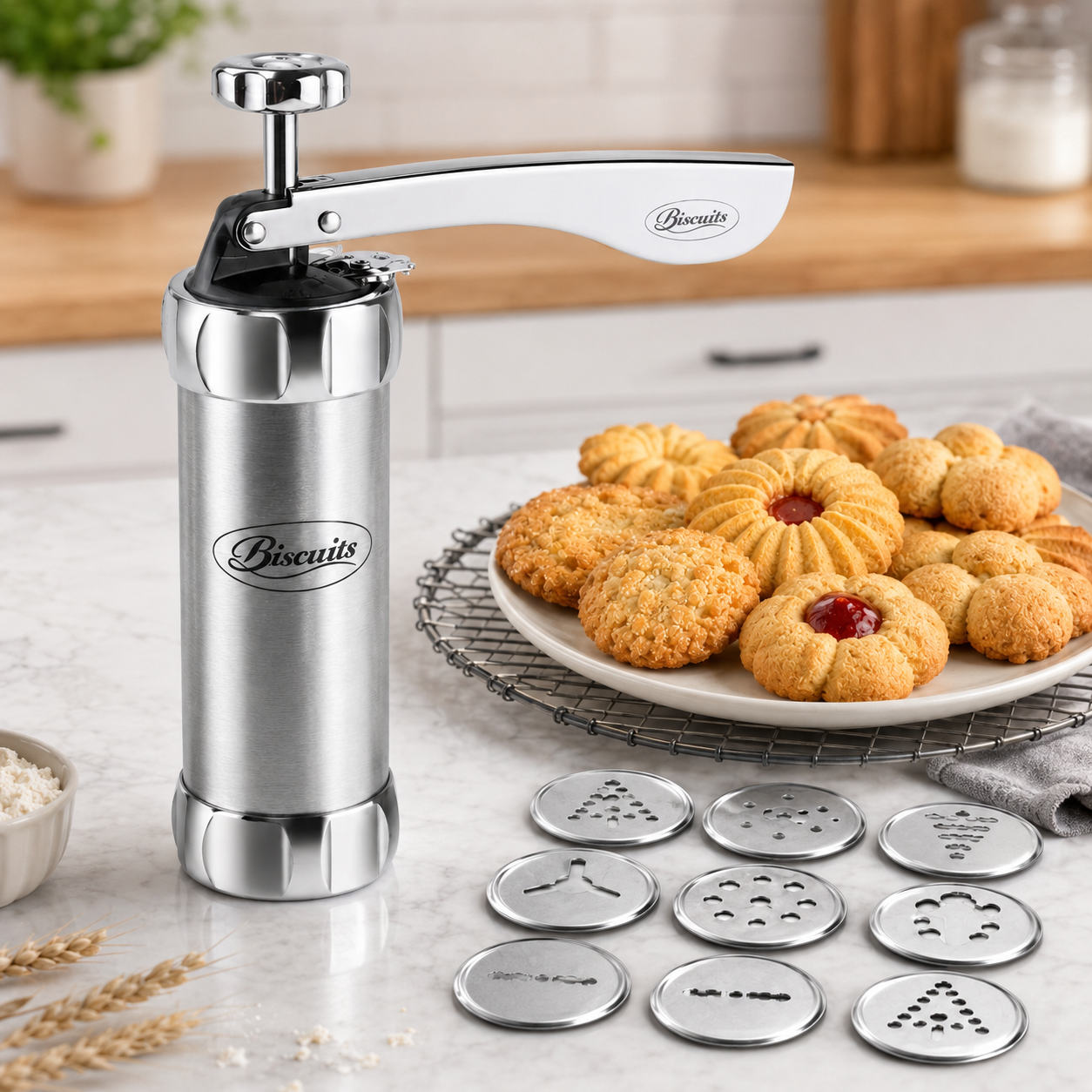20-Piece Design Manual Biscuit and Cookie Press