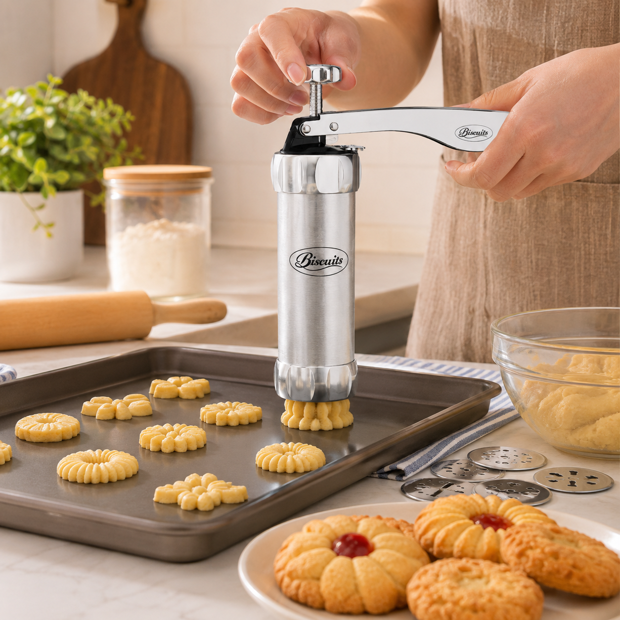 20-Piece Design Manual Biscuit and Cookie Press - Image 4