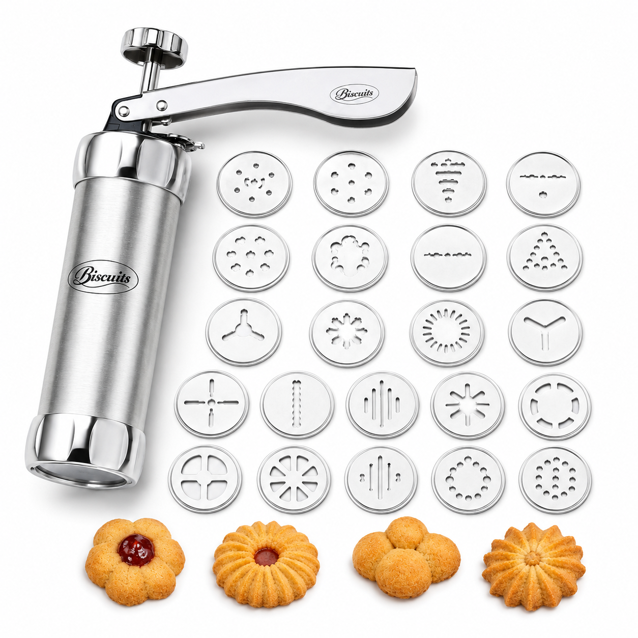 20-Piece Design Manual Biscuit and Cookie Press - Image 5