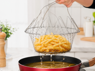 Foldable Wire Frying Basket & Strainer