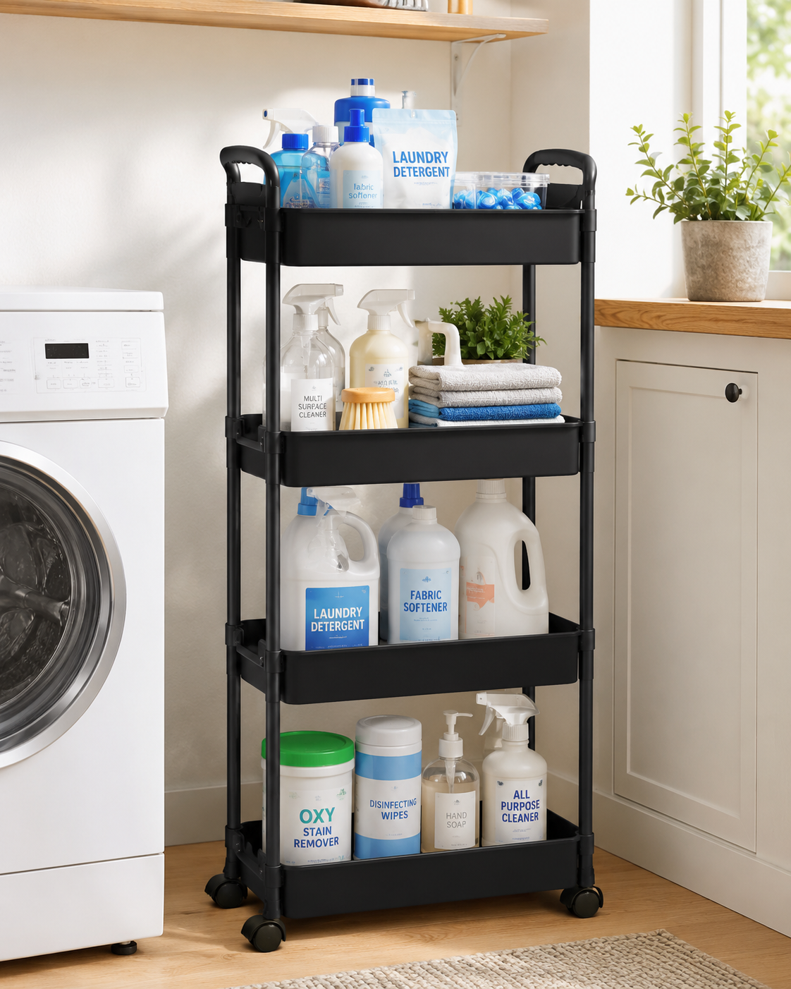 4- Tier Slim Rolling Storage Cart - Image 4