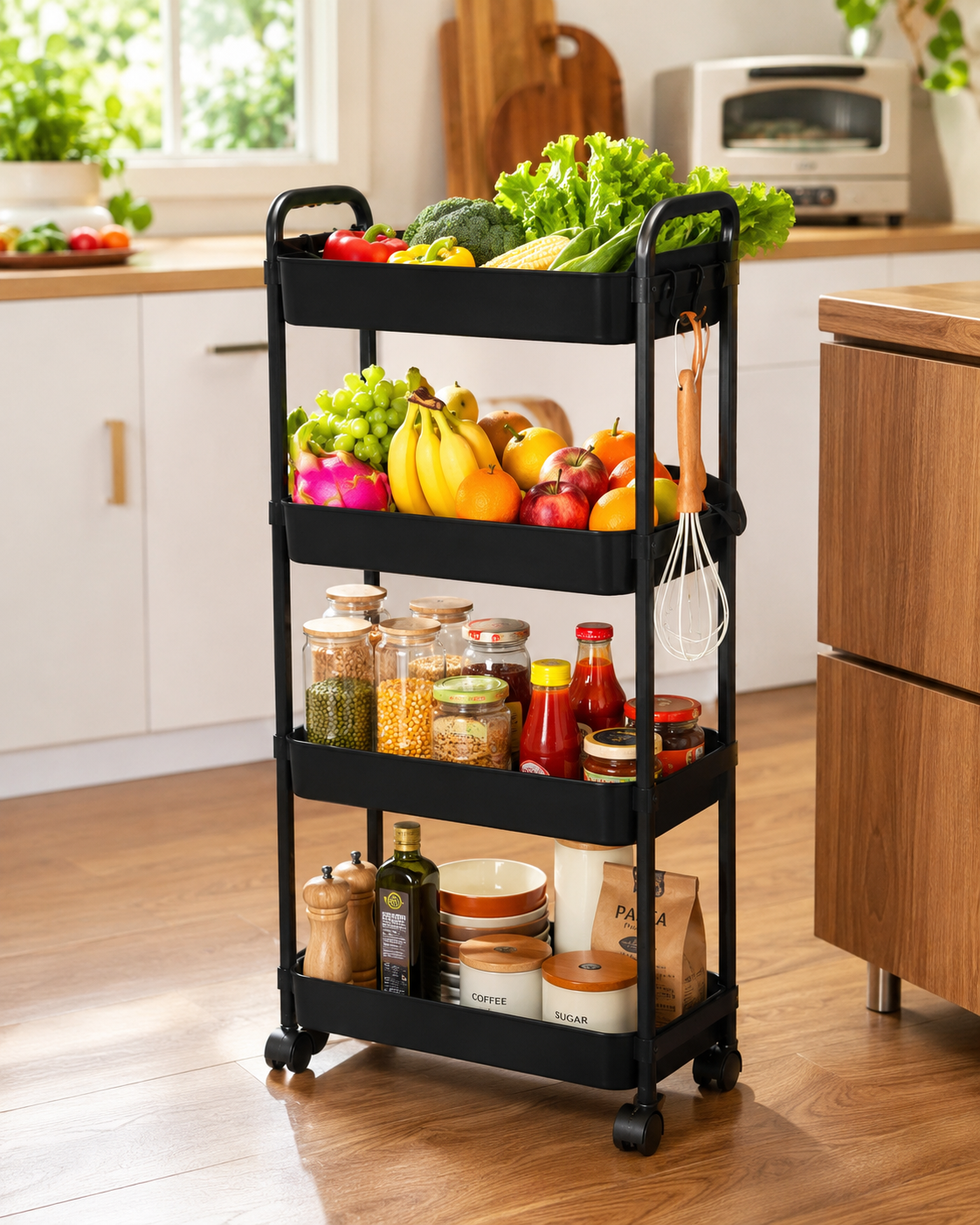 4- Tier Slim Rolling Storage Cart